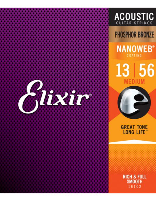 Elixir Nanoweb Phosphor Bronze 13-56 struny do gitary akustycznej
