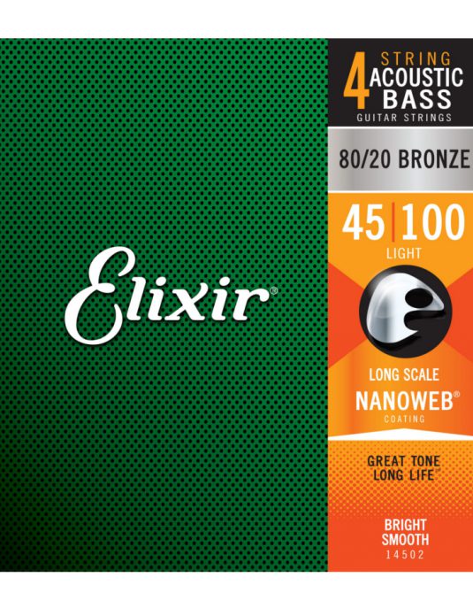 Elixir Nanoweb 45-100 struny do gitary basowej akustycznej